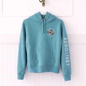 Aeropostale Retro Light Teal Hoodie